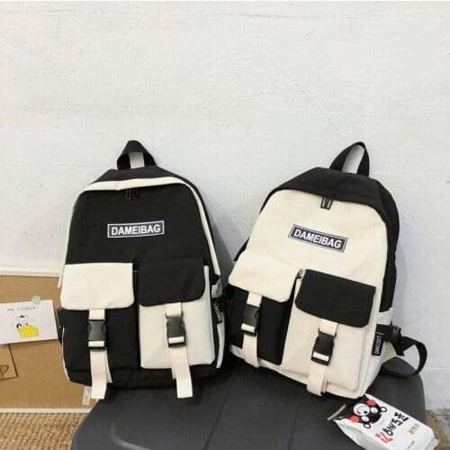 Girl Travel Backpack Book Bag for Student Mochila 2021 New Design Women Backpack Boy Black Nylon Schoolbag Bag for Teenager