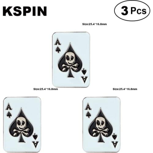 Skull Ace Lapel Pin Brooches Pins Flag badge Brooch Badges