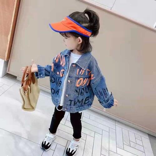 Girls Denim Jacket Spring And Autumn New Childrens Clothing Western Style Childrens Jacket Fashionable Baby Girl Trend