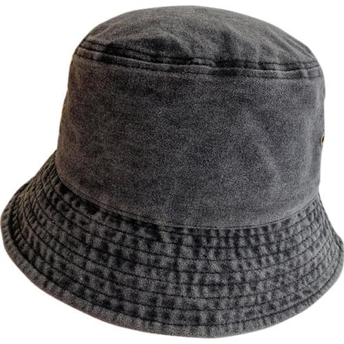 Mens Ladies Denim Hat Vintage Korea Summer Cap Unisex Sun Protection Fashion Bucket Outdoor Hiking Fishing Hats Women Round Hats