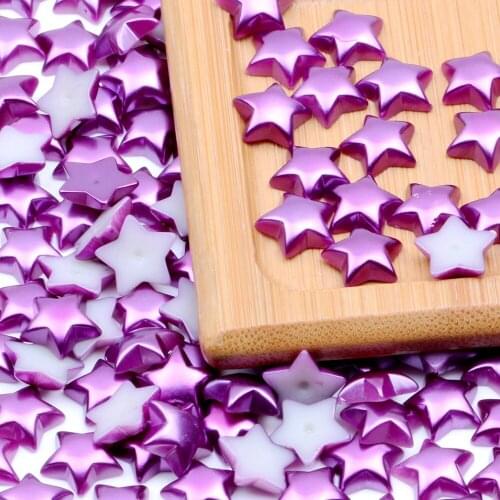 10g About 80pcs Starlet Shape 10mm Many Colors Imitation Half Pearls Flatback Nail Art DIY Jewelry Crafts Laptop Decoration