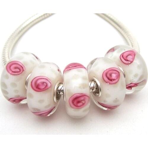 JGWGT 2693 5X 100% Authenticity S925 Sterling Silver Beads Murano Glass beads Fit European Charms Bracelet diy jewelry Lampwork