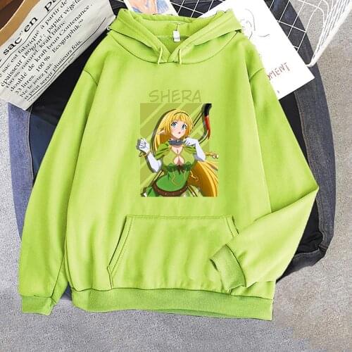 Kawaii Sweet Girl Shera L. Greenwood Hoodies Funny Anime How Not To Summon A Demon Lord Sweatshirt Harajuku Winter Streetwear