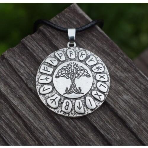 Celtic Tree Of Life Pendant Nordic Viking Runes Amulet Celtic Necklace Charm Pagan Vikings Norse Mythology SanLan Jewelry
