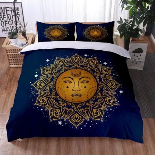 Bohemian Bedding Cover Sets 3D Printed 3pcs Duvet Cover Pillowcase Queen King Full Size for Birthday Gifts Home Decor