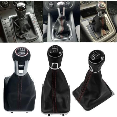 For VW Volkswagen Golf 7 A7 MK7 GTI GTD 2013 2014 2015 2016 2017 2018 Car Gear Stick Level Shift Knob Leather Boot Cover Case