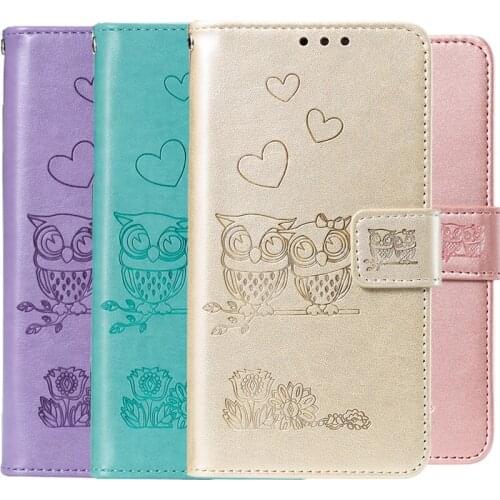 Lovely Owl Leather Wallet Case For Huawei Y7 Y6 2019 P10 P20 Lite P30 Pro Y5 2018 MRD-LX1N LX1 LX1F Honor 8A 8X Flip Cover Glove