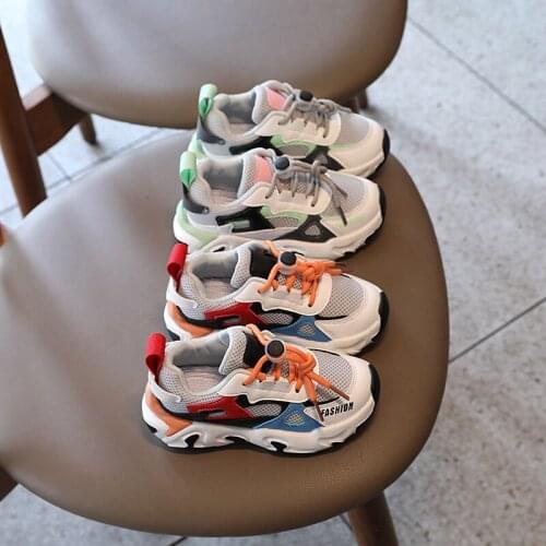 Spring Autumn Kids Girl Bot Sneakers Breathable Non-slip Chldren Sport Shoes 2021 New Fashion Teenagers Student Running Shoes