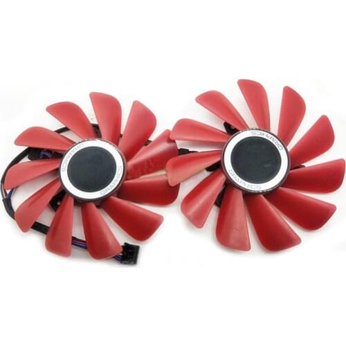 1pair 85MM Graphics Card Fans for XFX AMD Radeon RX 570 4GB GDDR5 DC12V 0.45A 4-pin Connector Cooling Fan FDC10U12S9-C