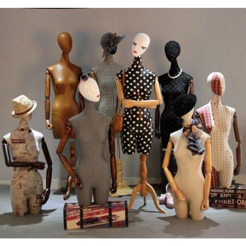 Top Quality Female Torso Mannequin Half Body Fabric Wrapped Mannequin For Window Dress