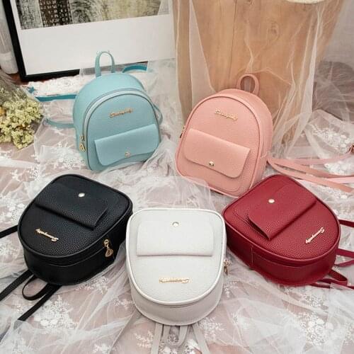 Fashion Women Small Backpack Leather Zipper Mini Shoulders Bags Purse Female Student School Bag Travel Mobile Phone Backpacks