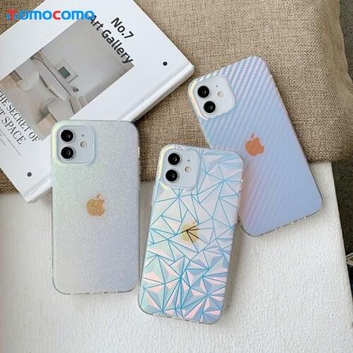 Electroplating Magic Geometric Translucent Phone Case For iPhone 11 12 Pro Max XR XS X 8 7P Soft IMD Protection Phone Cover