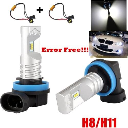 Set Universal 80W 1600Lms H11 H8 LumiledsLuxeon ZES LED Fog Light DRL Driving Bulbs No Error For BMW E71 X6 M E70 X5 E83 F25 X3