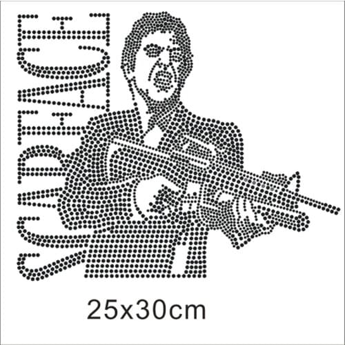 Iron On Motifs Garment Black Rhinestones Glass Rhinestones For Clothes Customized Crystal Stickers Diy T-shirt Heat Transfer