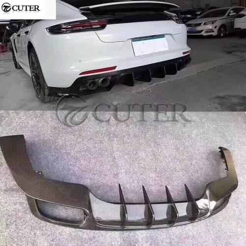 Newest 971 Carbon Fiber Rear lip Back Bumper Spoiler Diffuser For Porsche Panamera 971 Car styling 2017