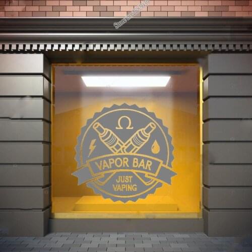 Newly Arrivals Wall Decal Window Stickers Vape Shop Vaping Vape Store Logo Waterproof Decals Removable Text Logo Shopping LC092
