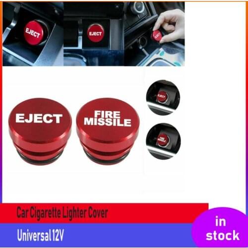 Fire Missile Eject Button Car Cigarette Lighter Cover 12V Accessories Car Engine Start Stop Push Button Keyless Entry Universal