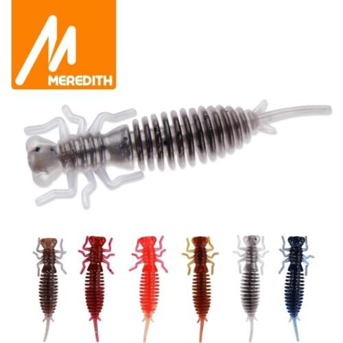 MEREDITH Larva 10pcs/lot 50mm 0.9g Dragonfly Soft Fishing Worm Lures Jigging Lure Fishing Baits Artifical Tackles Lures