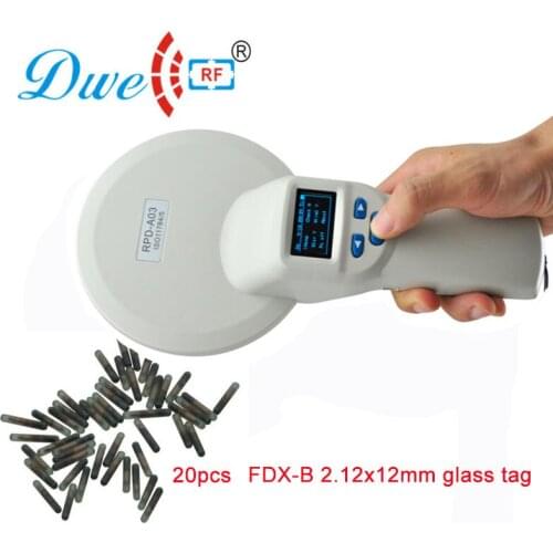 DWE CC RF animal rfid FDX-B handheld reader EMID fdx-b low frequency tag scanner support android
