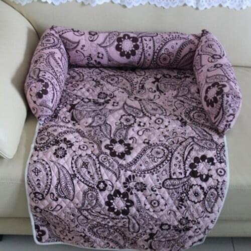 Pet Dog Floral Print Removable Cover Bed Mats Comfortable Warm Bed For Dogs Cats DB732