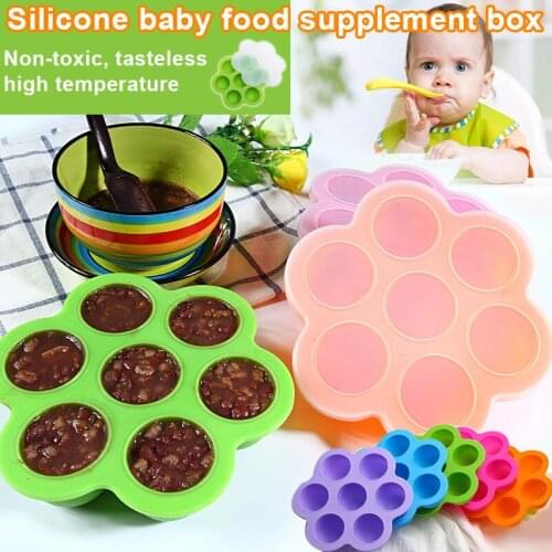 Silicone Ice Making Molds Pot Accessories Baby Food Storage Trays with Lid AN88