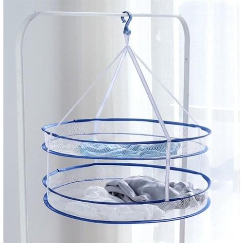 1pc Mesh Clothes Hanging Dryer Double-Layer Foldable Sweater Drying Basket