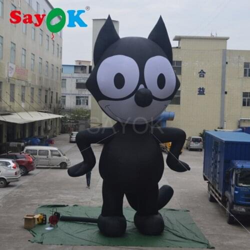 10m Giant advertising inflatable black cat for sale