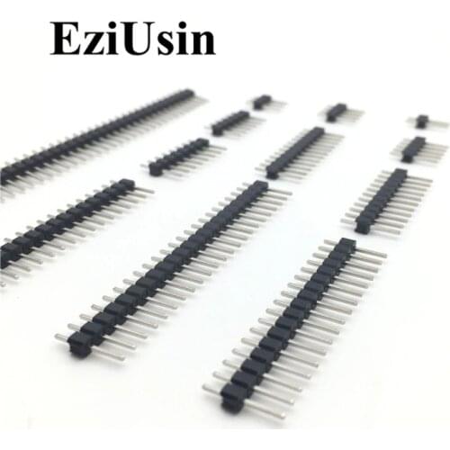 2.54mm Single Row Male 2~40P Breakaway PCB Board Pin Header Connector Strip Pinheader 2/3/4/5/6/8/10/12/15/20/40Pin For Arduino