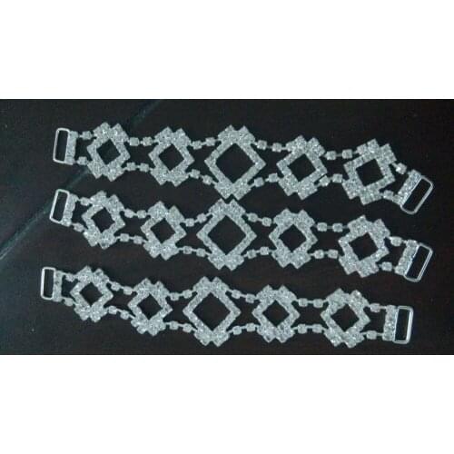 2 Pieces 15cm Long Rhinestone Bikini Connectors Fitness / Bikini Model Comps Buckle Metal Chain