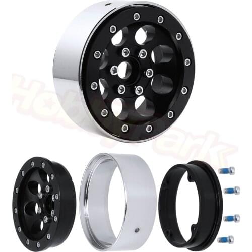 4pcs Aluminum Alloy 1.9" Beadlock Wheel Rims Hub 12mm Hex Heavy Duty for 1/10 RC Traxxas TRX-4 TRX4 Trail Crawler Truck