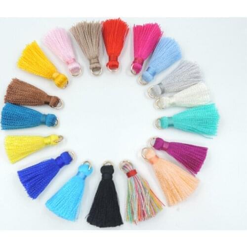 4pcs/lot new 25mm small silk tassel for earrings jewelry making diy tassels with gold ring jewelry accessories jewelry findings