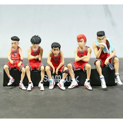 5pcs 8cm SLAM DUNK Figures Hanamichi Sakuragi Rukawa Kaede Akagi Takenori Miyagi Ryota Shohoku Basketball Player Model Toys