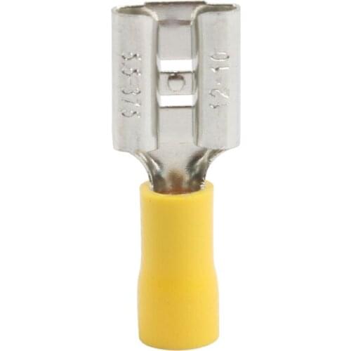 500pcs Yellow FDFD5.5-250 Fully Insulated Terminals Cold-pressed terminals Connector For 12-10 AWG Wire