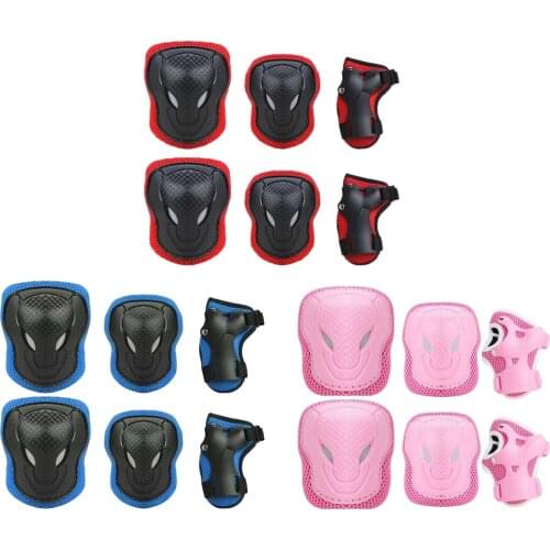 6pcs/set Skateboard Ice Roller Skating Protective Gear Elbow Pads Wrist Guard Cycling Riding Knee Protector for Kids Boys Girls