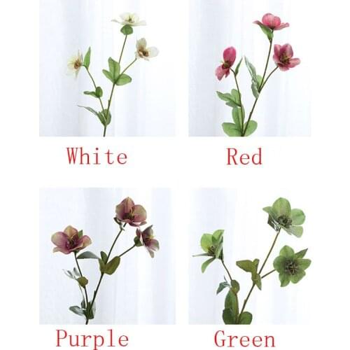 6PCS simulation small single rose flower 3D Christmas rose flower African desert flower home decoration simulation flower