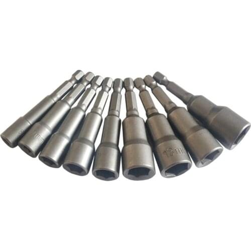 9 Pieces/set Of Hexagon Socket Nozzle Nut Screwdriver Set Drill Bit Set Tool, Suitable For Pneumatic Screwdriver Tool Parts