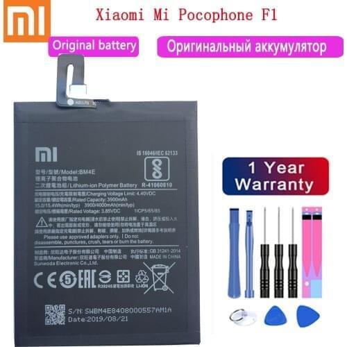 Lowest price 100% Original Xiaomi Battery BM4E For Xiaomi MI Pocophone F1 batteries Authentic Phone Battery 4000mAh+Free Tools