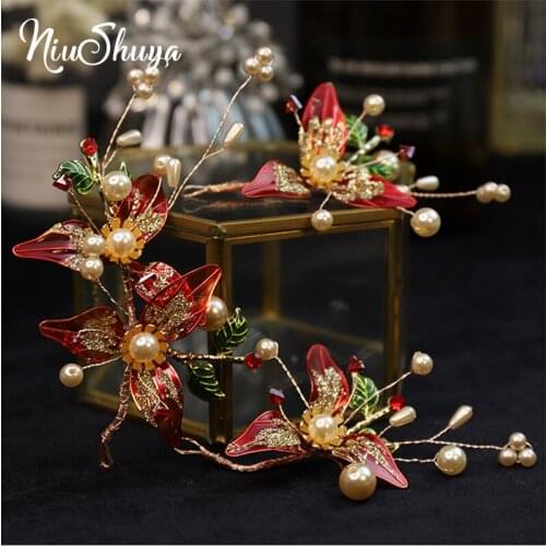 NiuShuya Handmade Crystal Liquid Flower Hair Accessories Elegance Colorful Wedding Bride Travel Seaside Headwear Jewelries