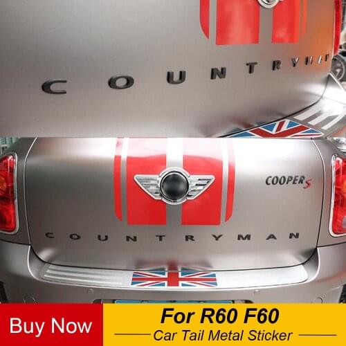 Car Tail Metal 3D Letters Sticker And Emblem Rear Trunk For MINI Cooper Countryman R60 F60 Car Styling Accessories