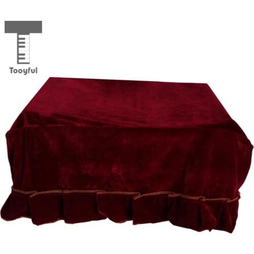58x38cm Tooyful Pleuche Stool Chair Piano Cover for Piano Single Seat Bench Claret