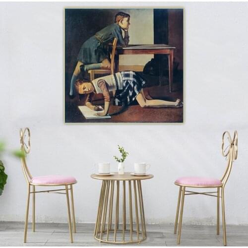 Citon Balthus《Children》Figurative Canvas Oil Painting Artwork Poster Picture Wall Decor Modern Home Living room Decoration