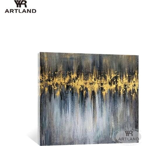 Decoracion salon casa Abstract gold foil oil painting Hand drawn on canvas wall art picture poster for living room bedroom decor