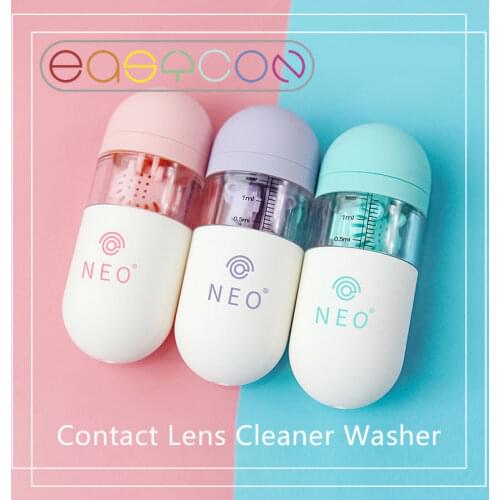 Easysmall Portable Manually Contact Lens Cleaner Washer Cleaning Lenses Plastic Case Contact lens companion