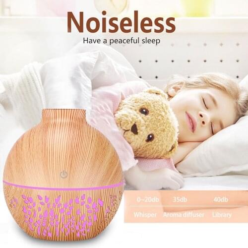 Electric Humidifier Essential Aroma Oil Diffuser Ultrasonic Wood Grain Air Humidifier Usb Mist Maker Led Mist Maker Light
