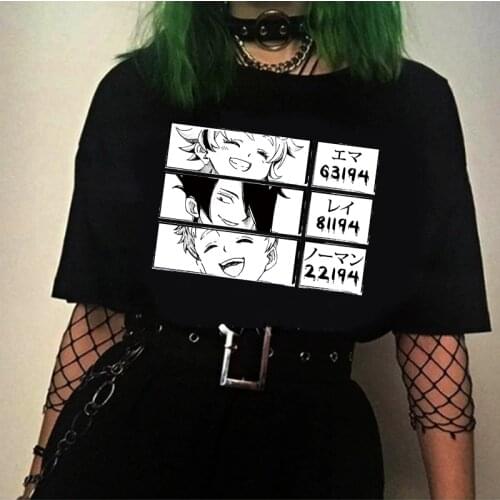 Janpanese Anime The Promised Neverland Emma Norman Ray Printed Short Sleeve T-shirt