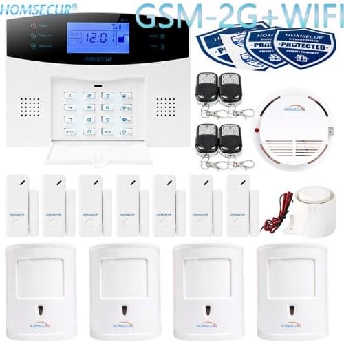 HOMSECUR Wireless&Wired WIFI GSM-2G Home Security Alarm System+IOS/Android APP