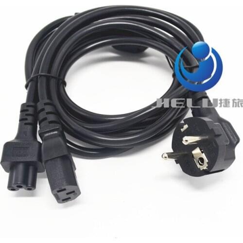 Power Adapter Cable , EU Plug 3-Prong Male Power Cable Cord AC Power Adapter to C13 +C5 Female