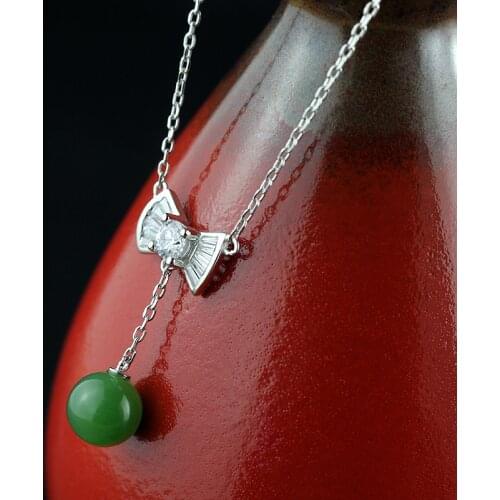 Product S925 Pure Silver Jewelry Wholesale Exclusive Original Ms Contracted Hetian Jade Necklace Restoring Ancient Ways
