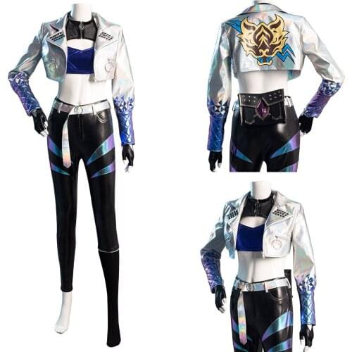 Game LOL KDA Groups Akali The Rogue Assassin Cosplay Costume Coat Vest Outfits Halloween Carnival Suit Women Autumn Coat Gift