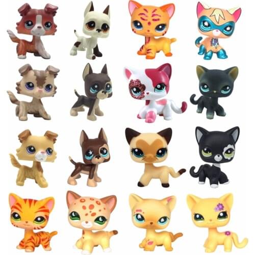 Lps cat pet shop toys Standing short hair cat Yellow 3573 Black 336 2249 Dog Collie 1542 Great Dane 577 750 dachshund spaniel